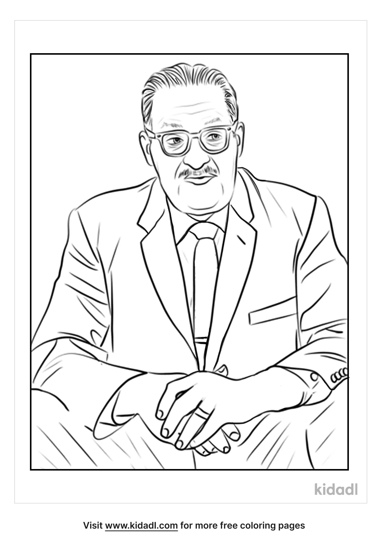 Free thurgood marshall coloring page coloring page printables