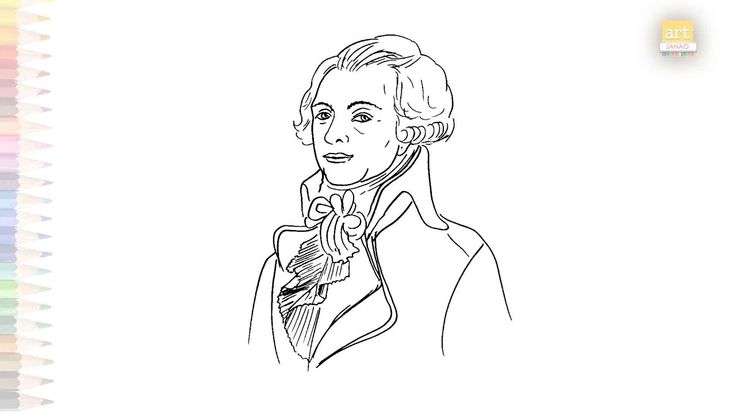 Maximilien robespierre drawg easy outle art how to draw maximilien robespierre step by step outle art easy drawgs drawgs