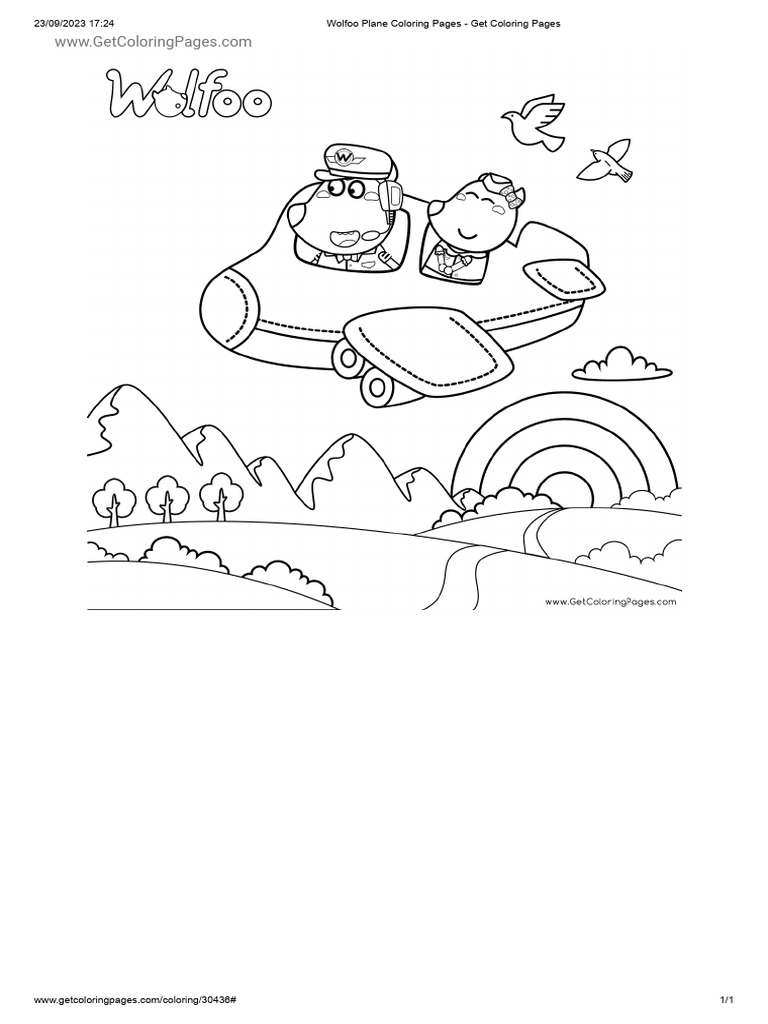 Wolfoo plane coloring pages