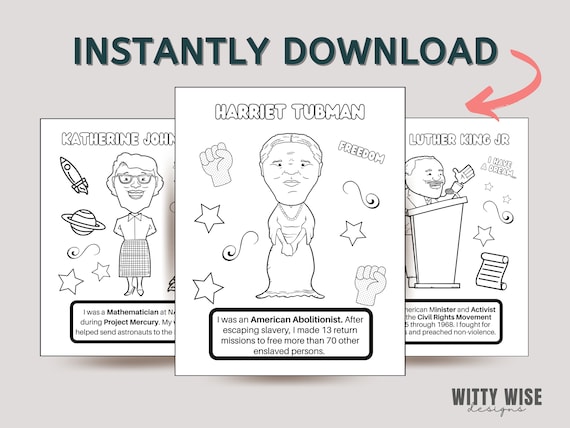 Black history coloring pages educational resources