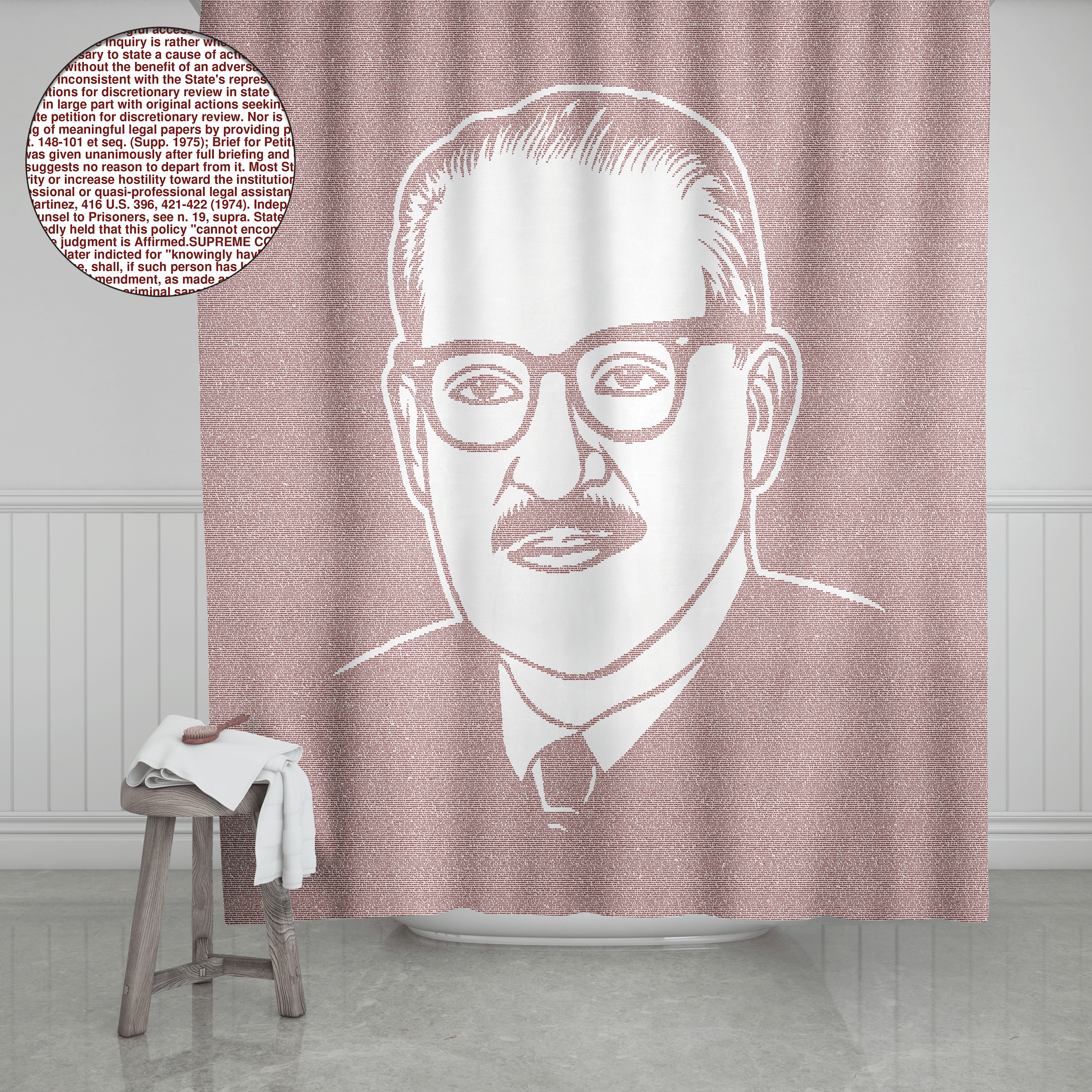 Supreme court opinions of thurgood marshall book shower curtain