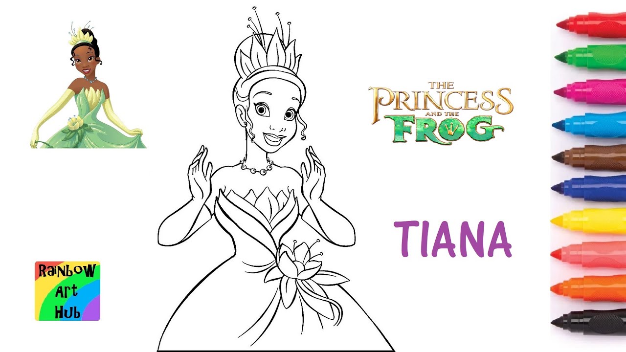 Coloring princess and the frog tiana