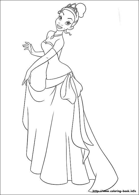 The princess and the frog coloring picture