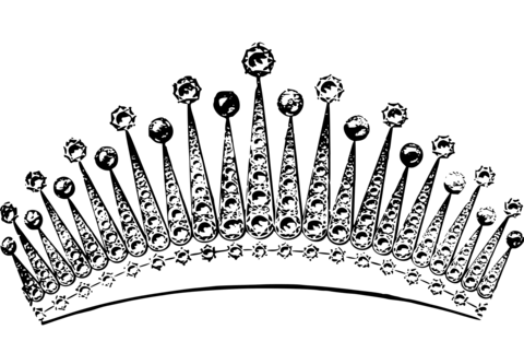 Vintage tiara coloring page free printable coloring pages