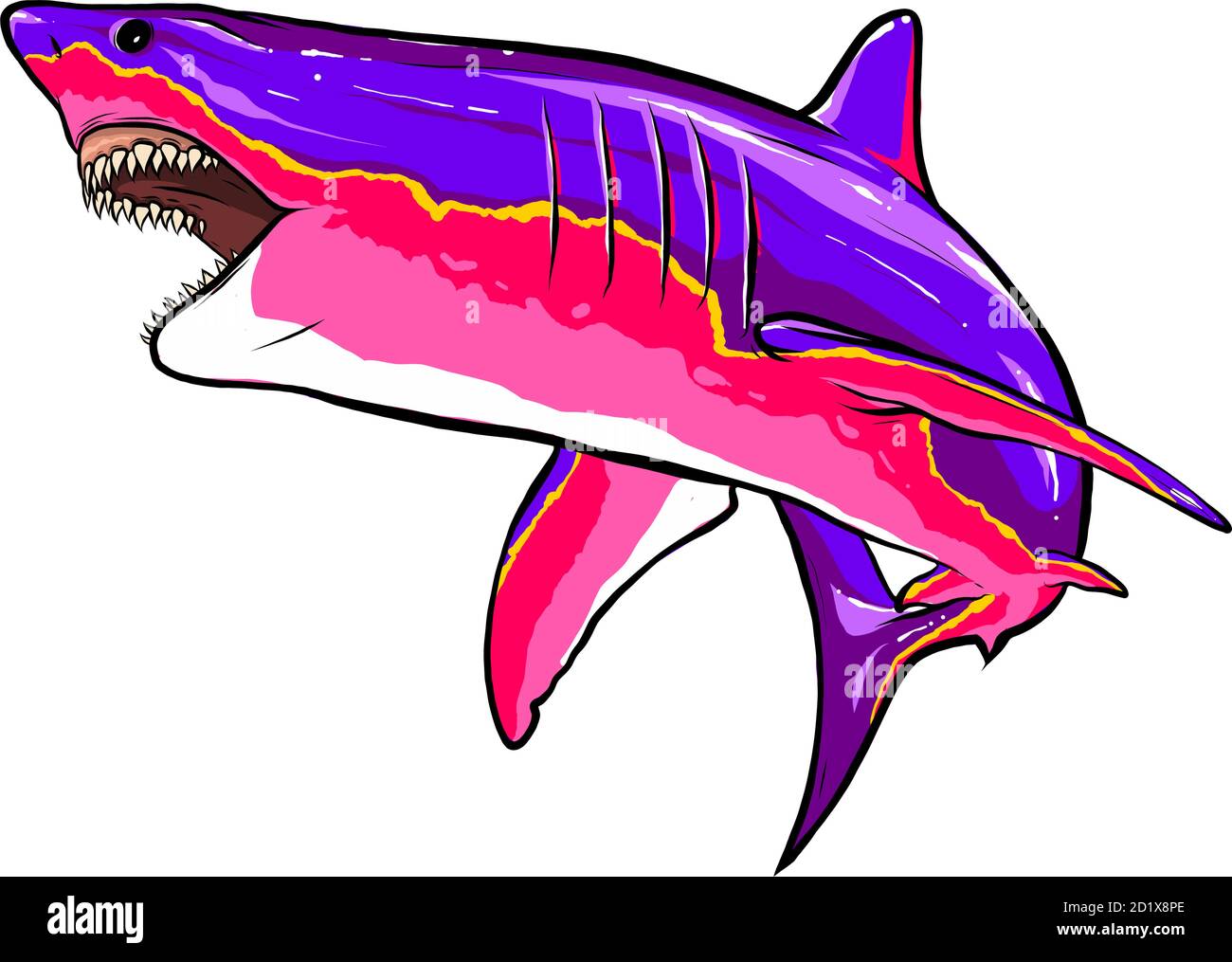 Dibujo de tiburãn vector grãficos color imagen ilustraciãn imagen vector de stock
