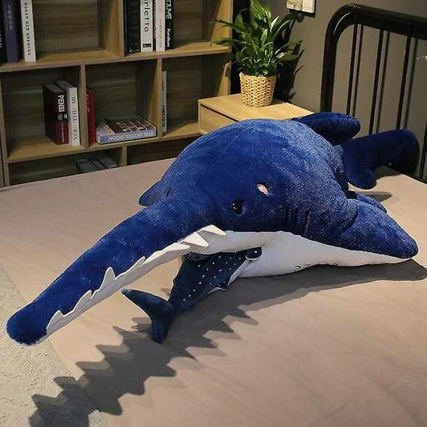 Juguete de peluche de tiburãn diente de sierra creativo mueco de pez de boca larga con dibujos ani xianweishao en lãnea
