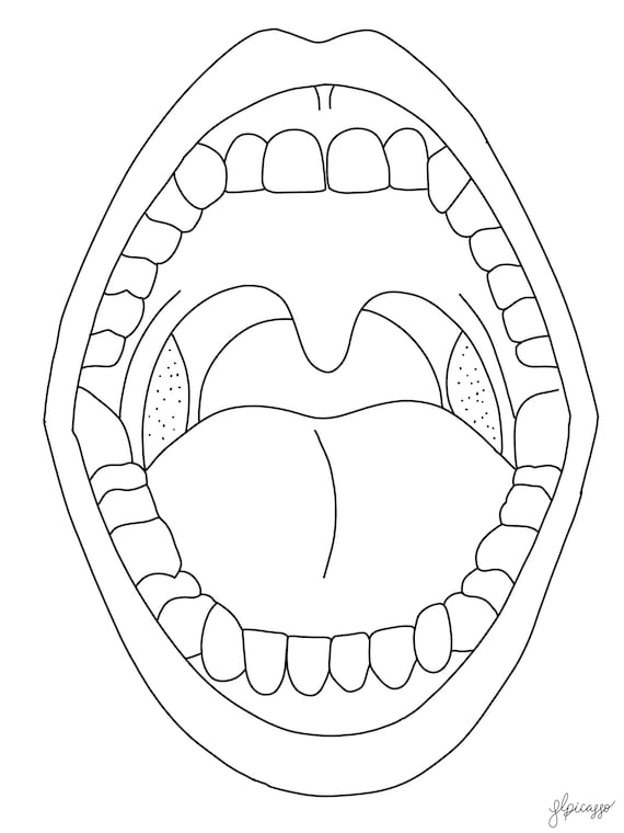 Mouth colouring page