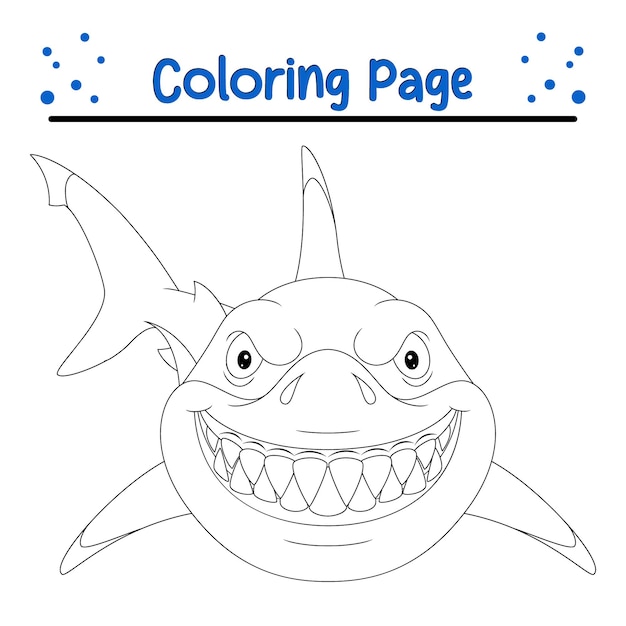Premium vector vector cute shark coloring for children sea animal coloring book