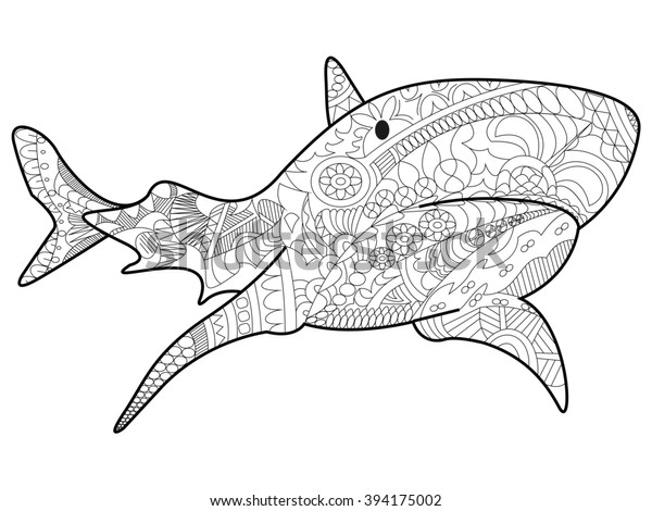 Imãgenes fotos de stock objetos en d y vectores sobre coloring adult shark