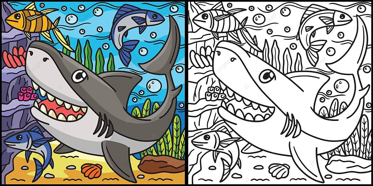 Gran tiburon blanco pagina para colorear ilustracion pagina para colorear imagen animal vector png pãgina para colorear animal imagen png y vector para dcargar gratis