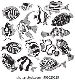 Adult coloring pages fish images stock photos vectors shutterstock in fish drawings fish graphic fish coloring page