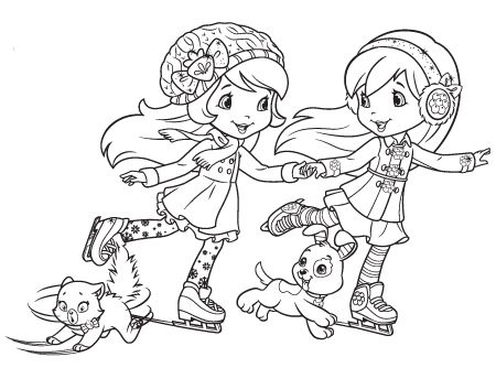 Fun skating activities with strawberry shortcake