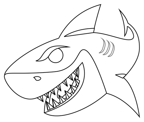 Shark coloring page free printable coloring pages