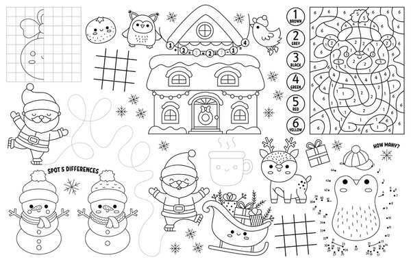 Thousand christmas activity sheet royalty