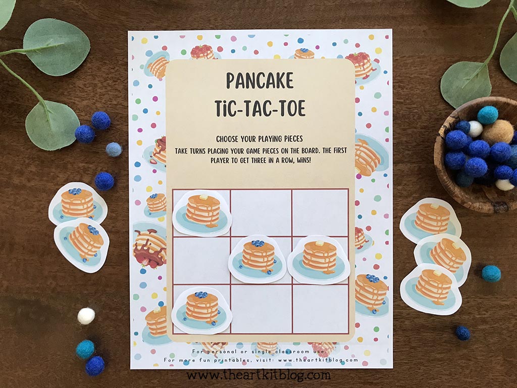 Pancake tic tac toe game free printable â the art kit