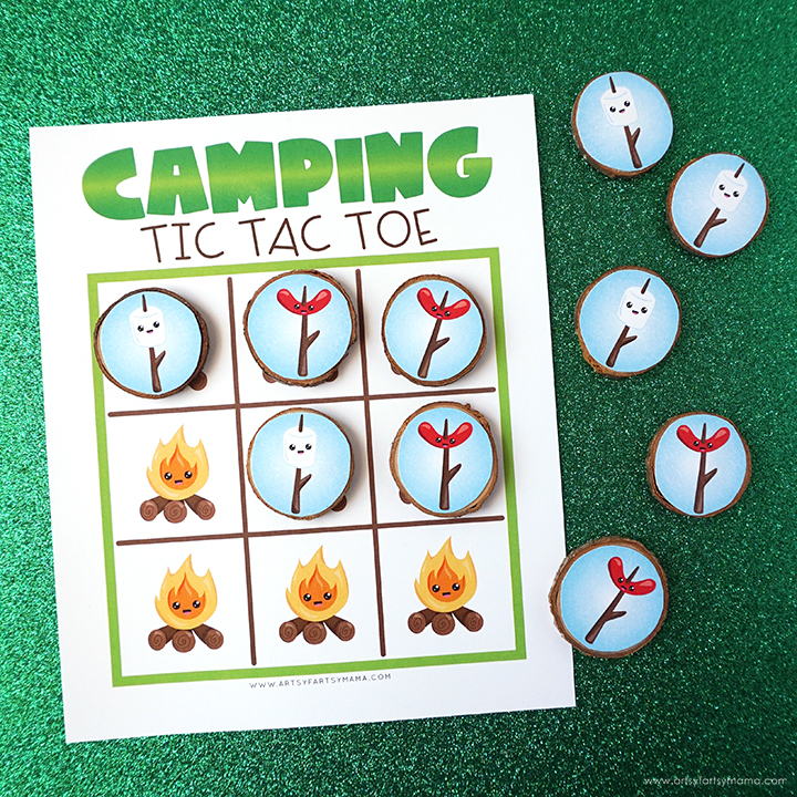 Free printable camping tic tac toe artsy