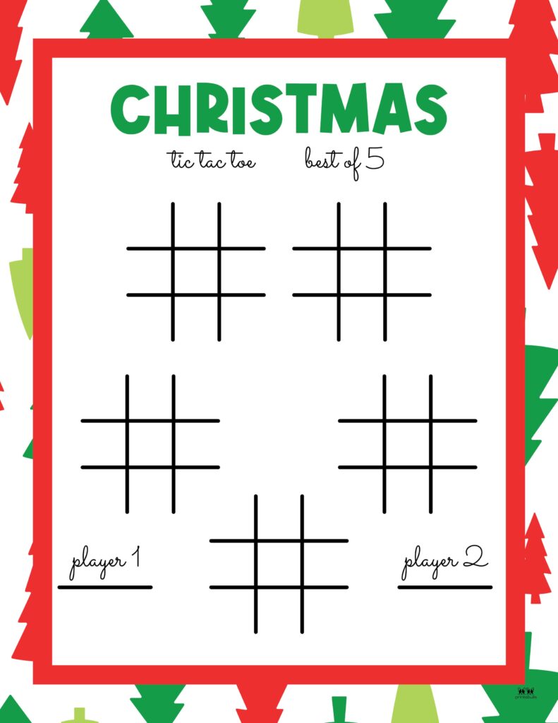 Christmas tic tac toe printables
