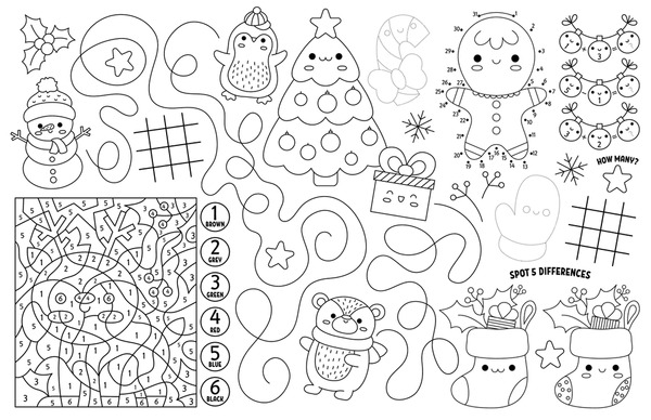Thousand christmas activity sheet royalty