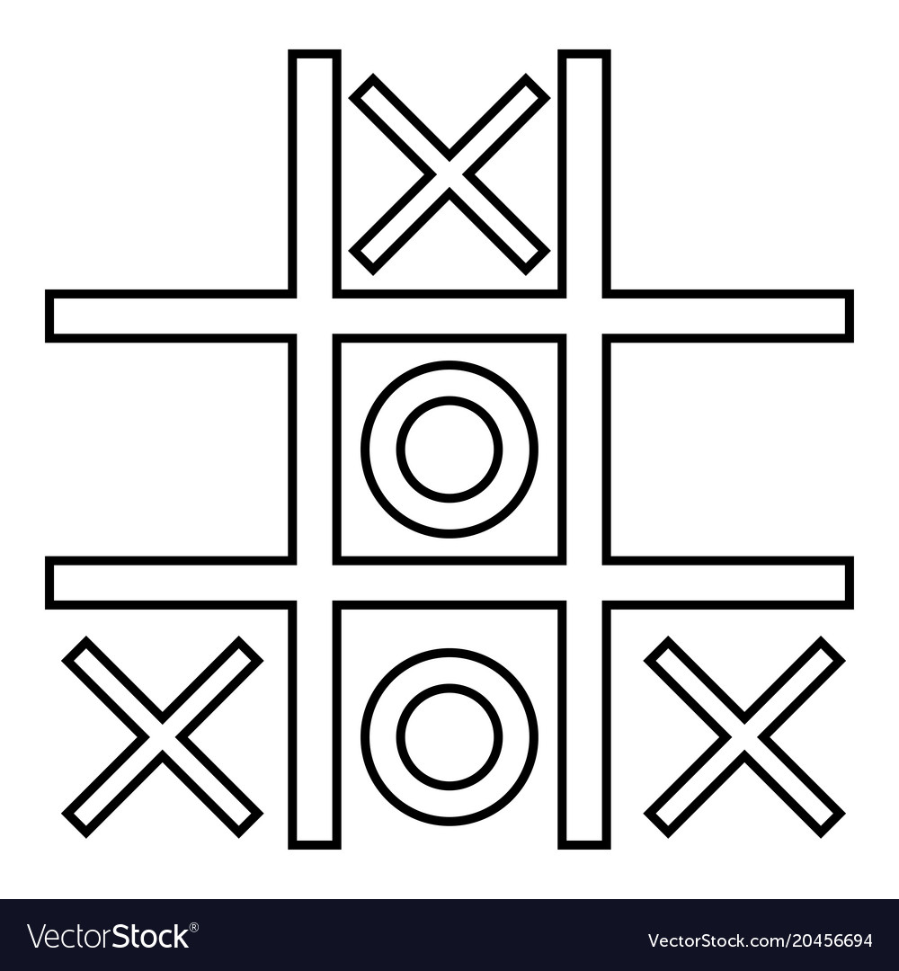 Tic tac toe game icon black color flat style vector image