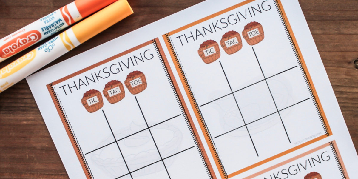 Free printable thanksgiving tic tac toe sheets for kids