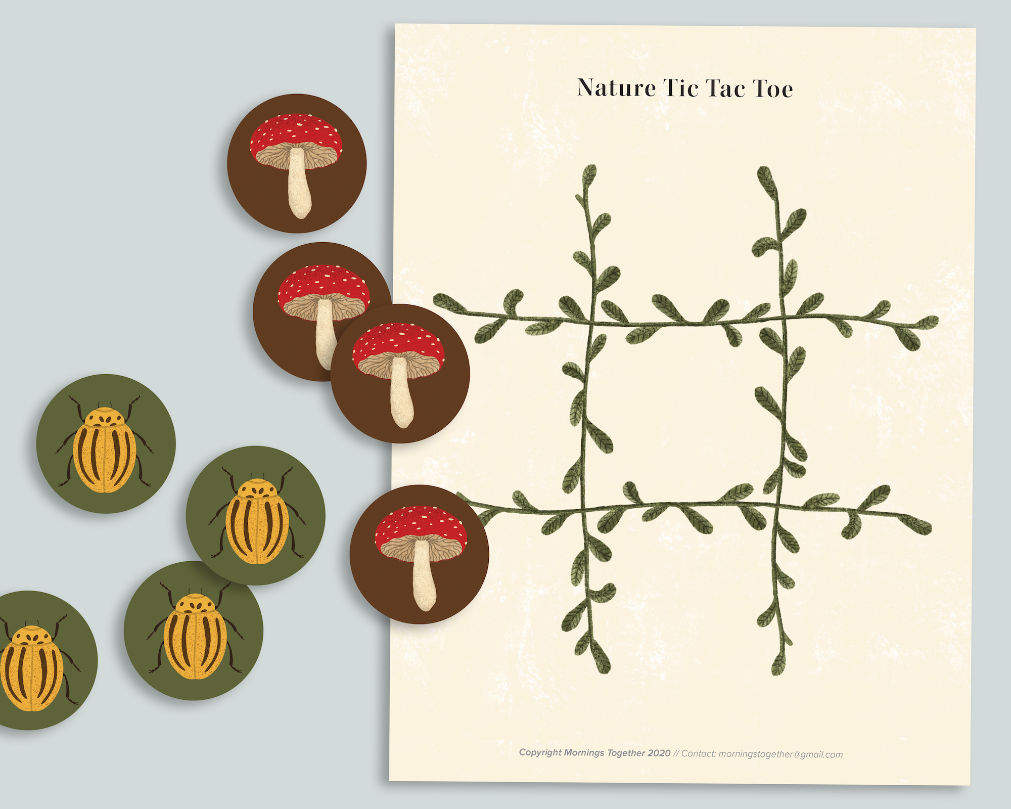 Nature tic tac toe freebie â mornings together