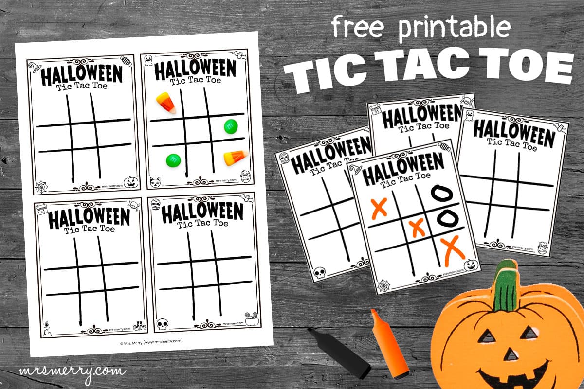 Free halloween tic tac toe printable mrs merry