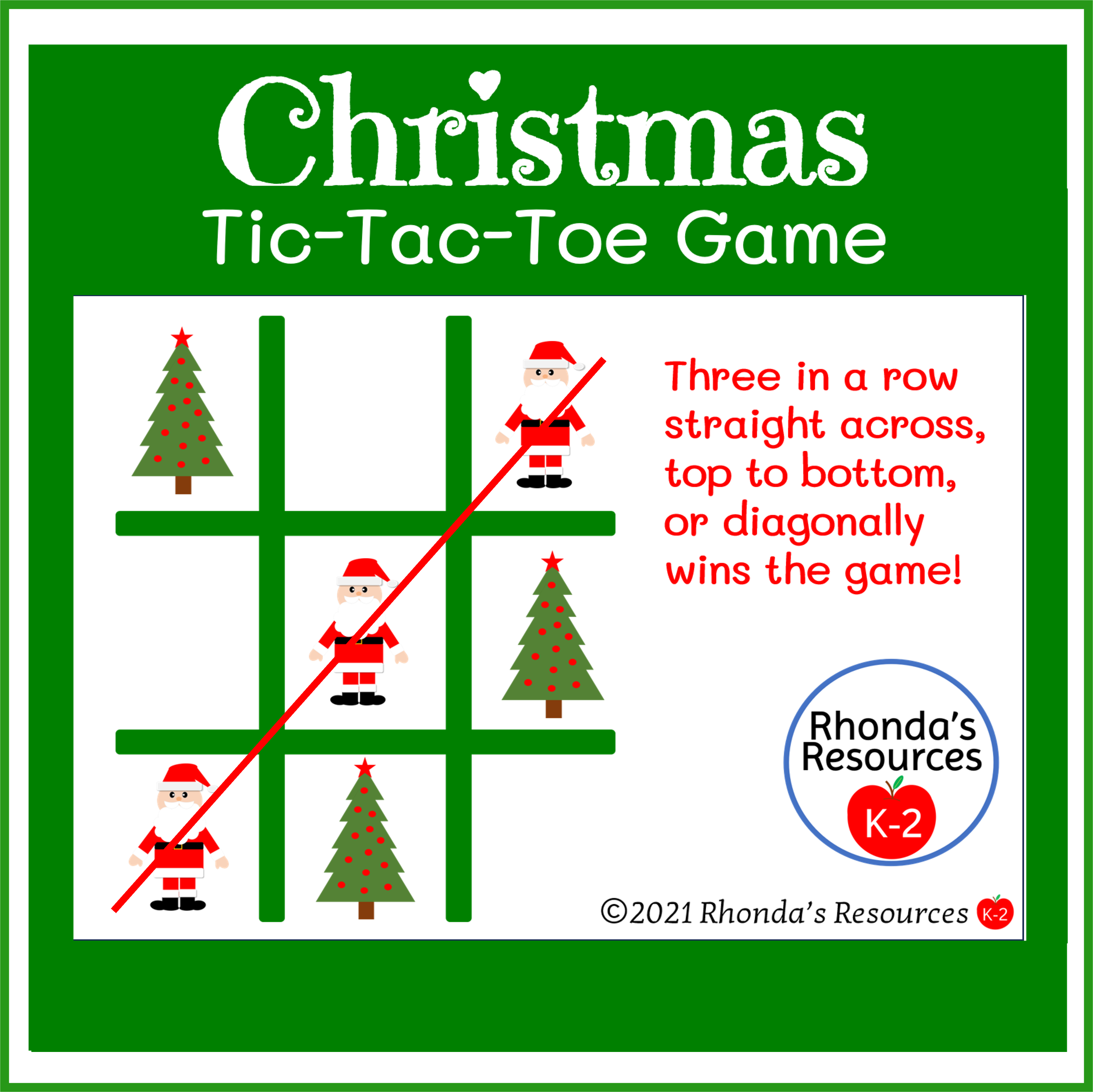 Christmas tic tac toe made by teachers