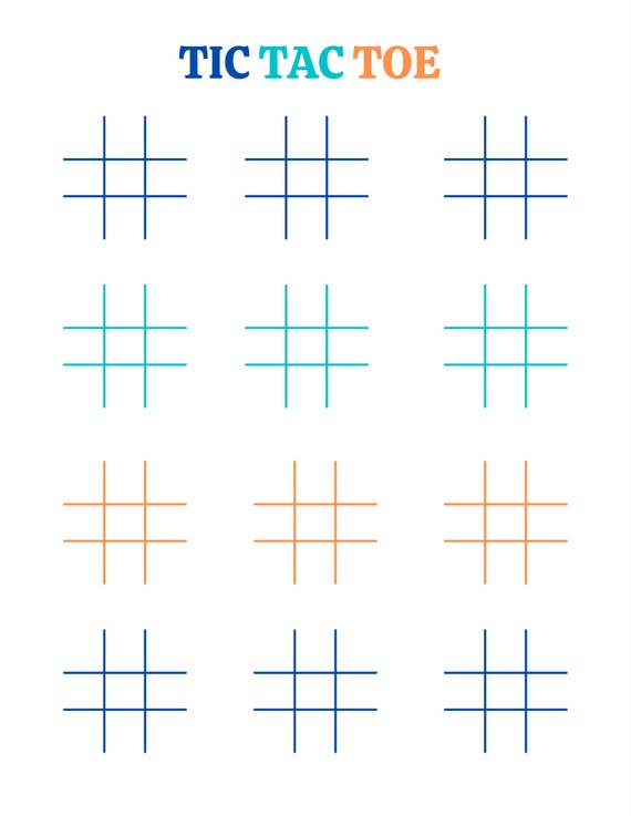 Printable tic tac toe sheets games worksheet coloring busy prints