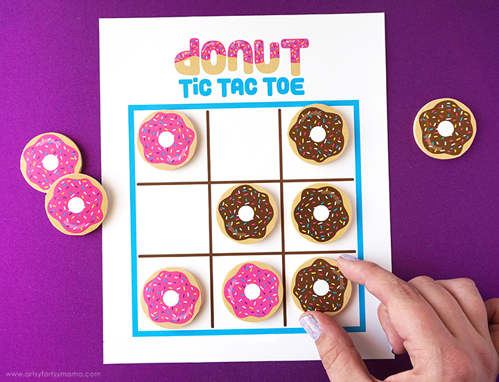 Free printable donut tic tac toe artsy