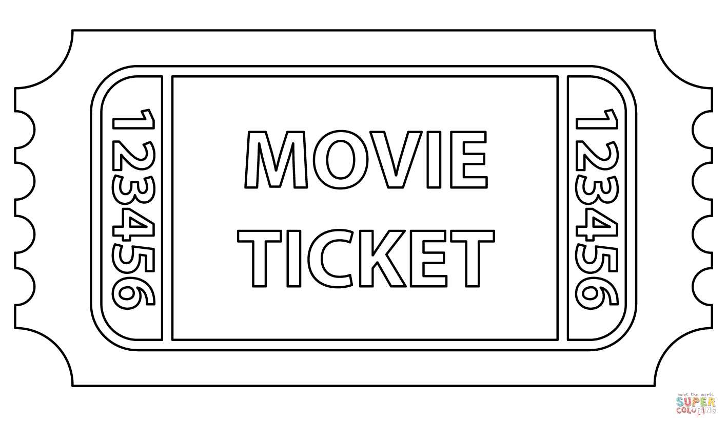 Movie ticket coloring page free printable coloring pages