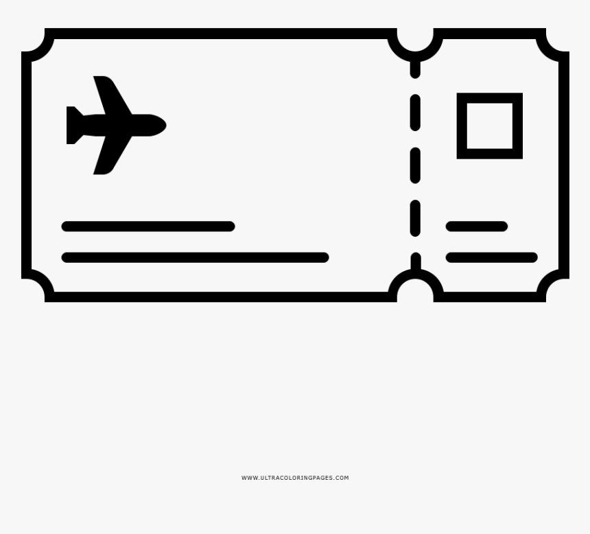 Plane ticket coloring page