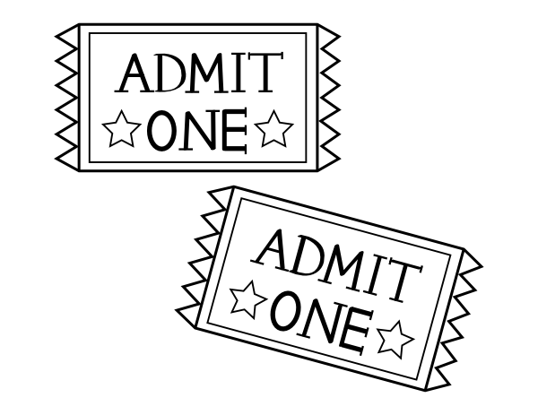 Printable movie tickets coloring page