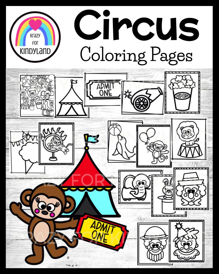 Circus coloring pages center activity