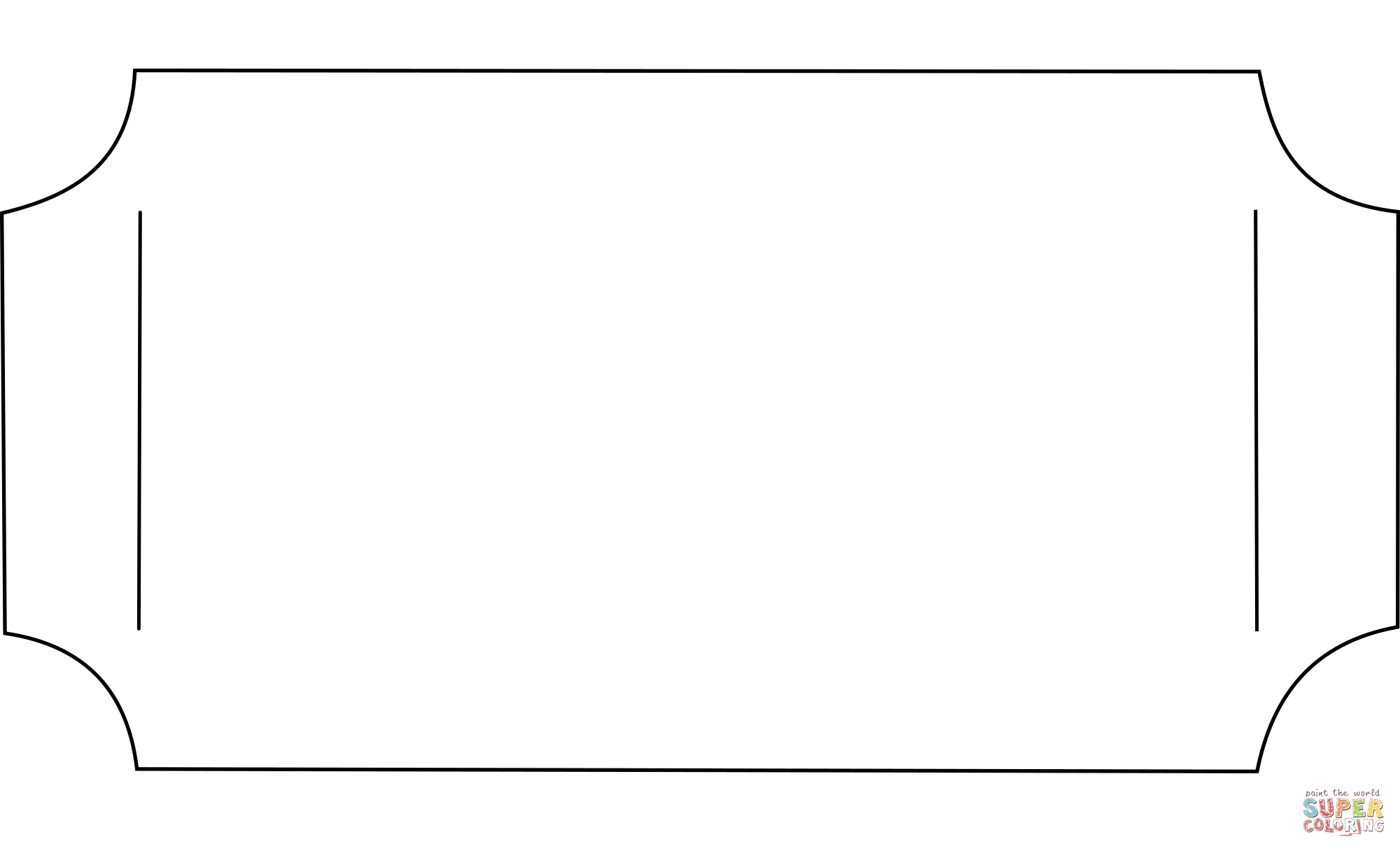 Raffle ticket outline coloring page free printable coloring pages