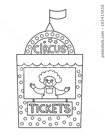 Vector black and white circus ticket box icon