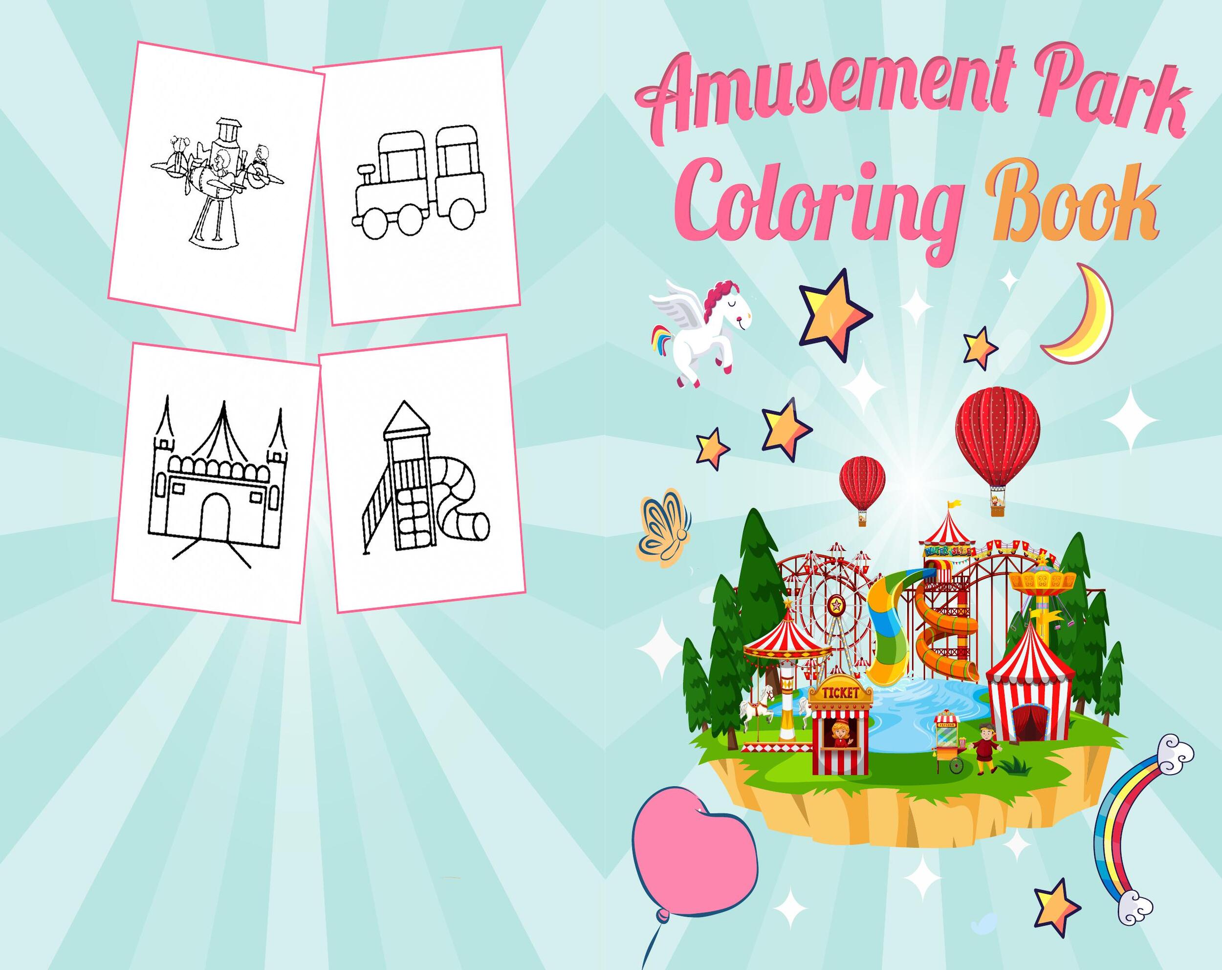 Amusement park coloring pages x pdf for kids