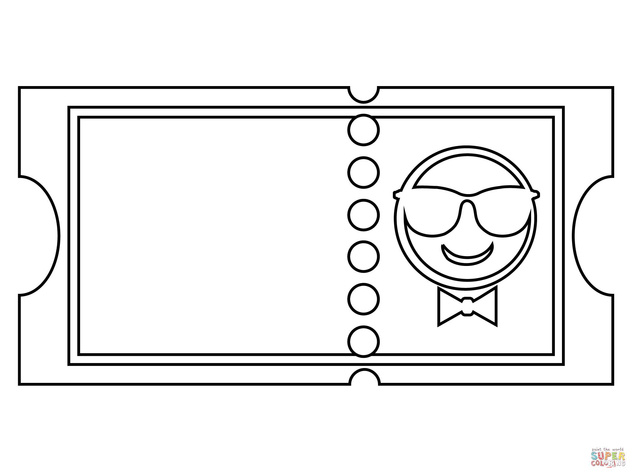 Ticket coloring page free printable coloring pages