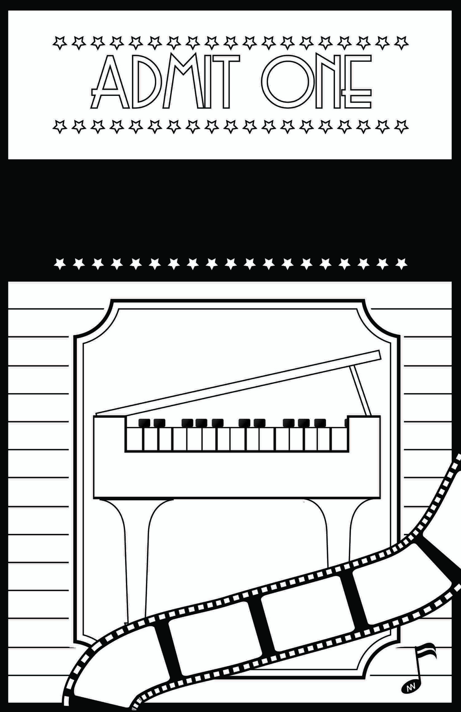 Movie ticket art coloring page â leila viss pk