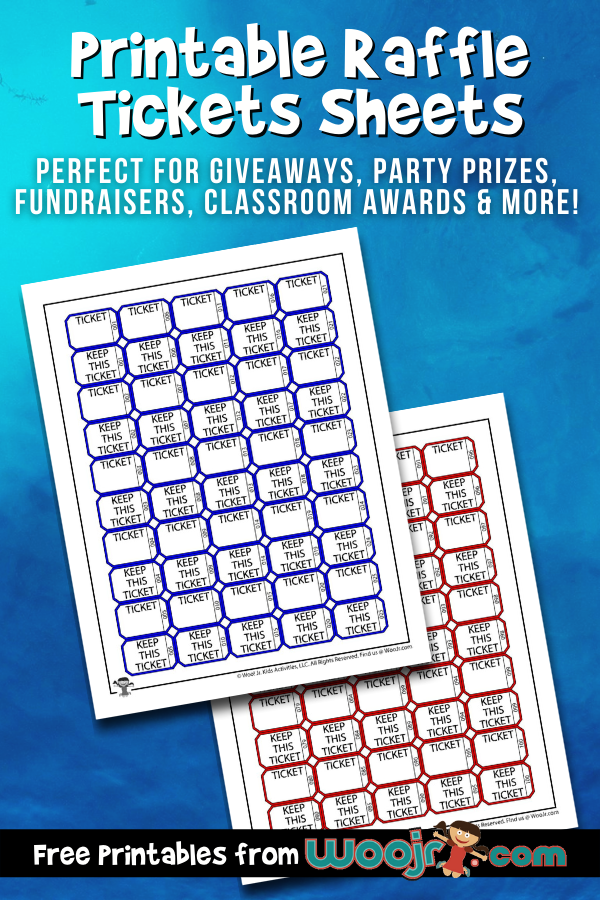 Printable raffle tickets sheets woo jr kids activities childrens publishing