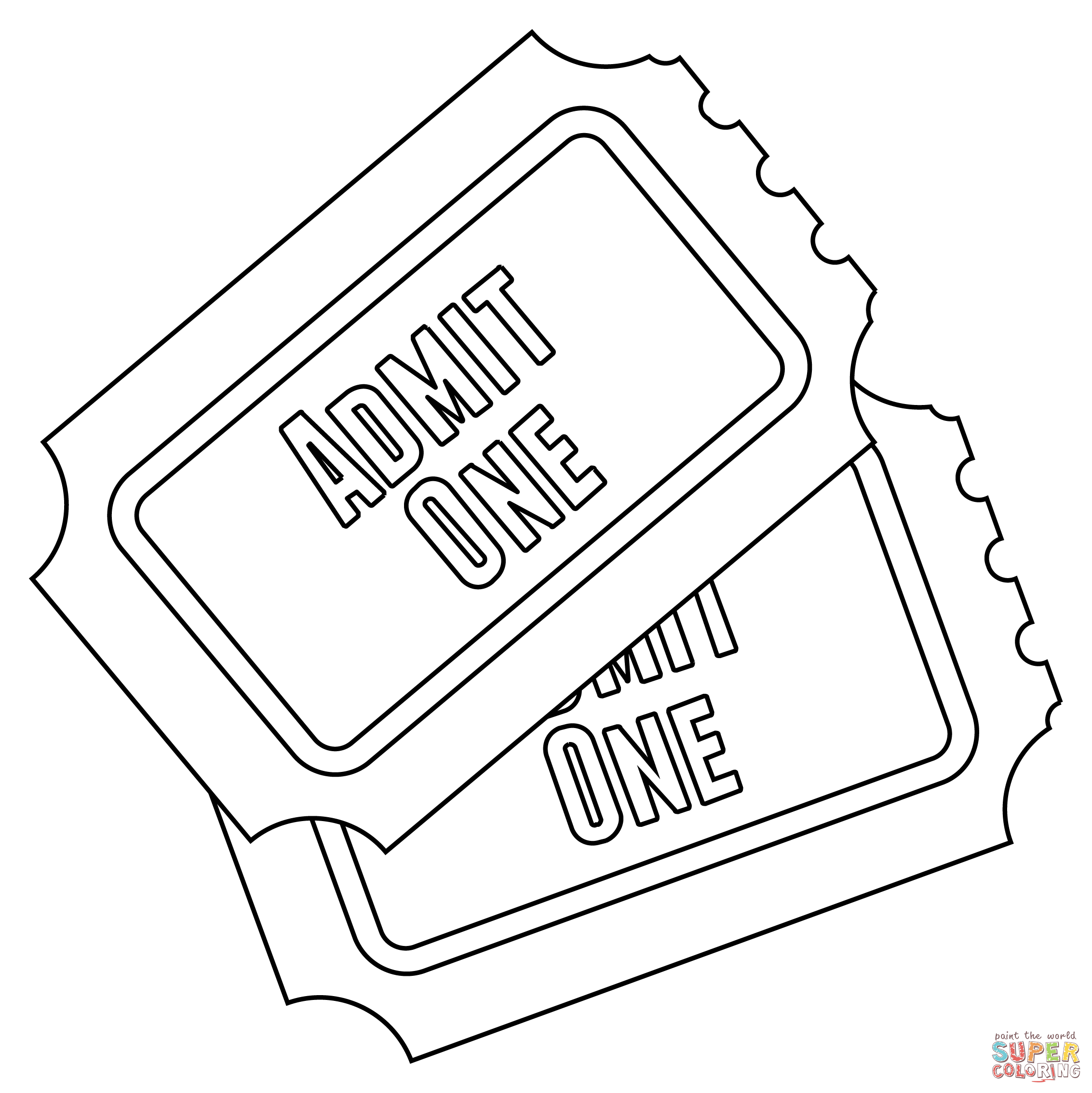 Admission tickets coloring page free printable coloring pages