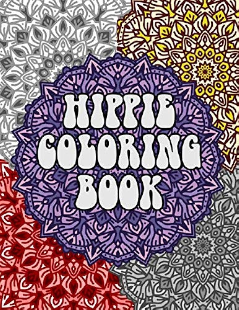 Hippie coloring book coloring pages for adults featuring peace signs tie dye rabbits and fun slogans from the sixties great gift ia for your favorite hippie pages get creative books