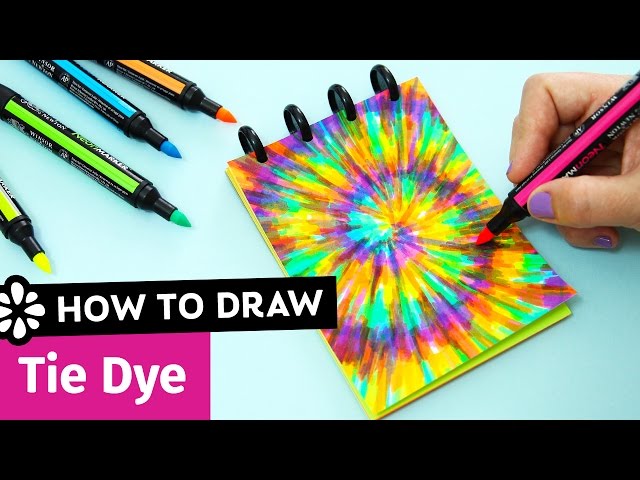 How to draw tie dye easy diy notebook cover sea leon