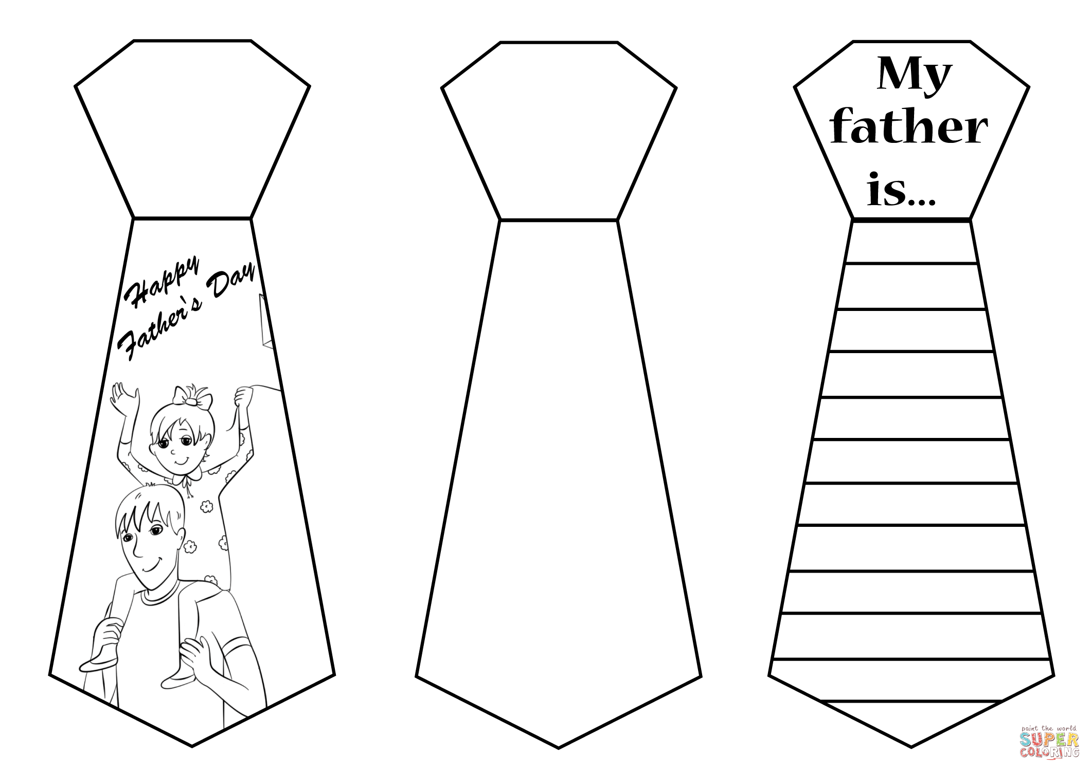 Fathers day ties coloring page free printable coloring pages