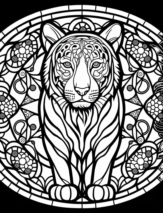 Prowling tiger coloring download printable adult coloring page printable tiger coloring sheet animal coloring page wildlife coloring download now