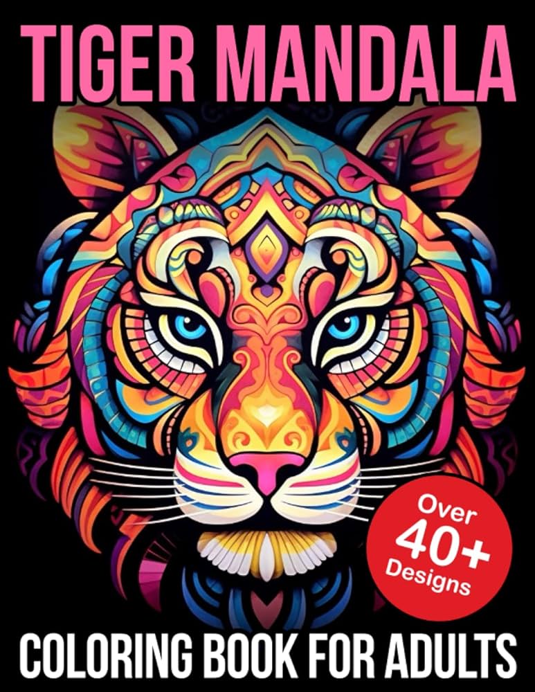 Tiger mandala coloring books for adults tiger mandalas coloring book coloring books