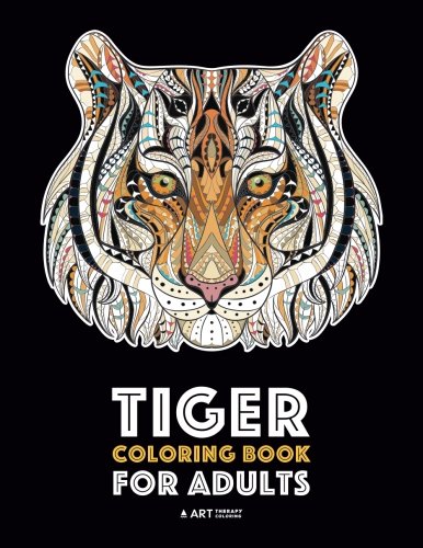 Tiger coloring book for adults stress