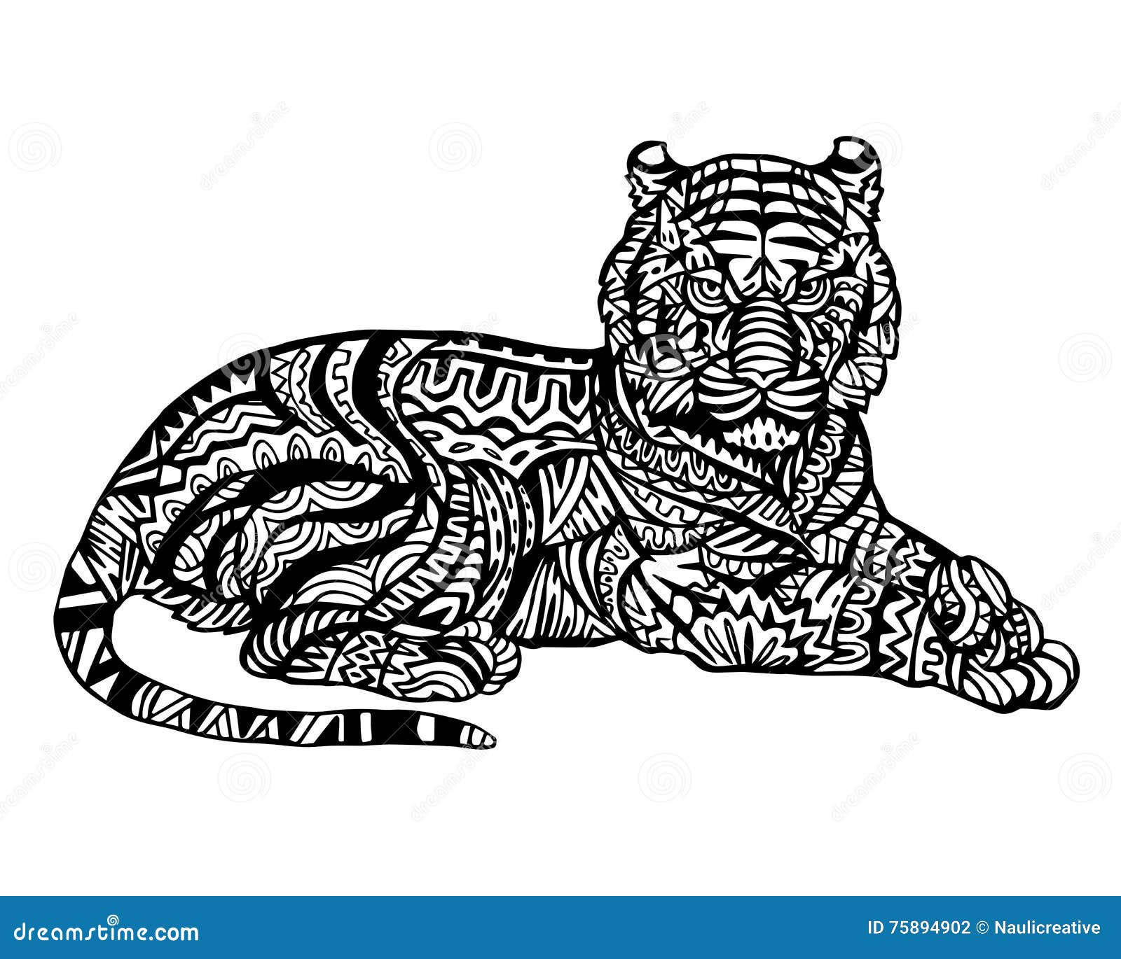 Adult coloring tiger stock illustrations â adult coloring tiger stock illustrations vectors clipart