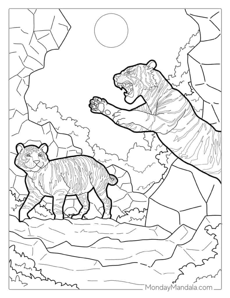 Tiger coloring pages free pdf printables