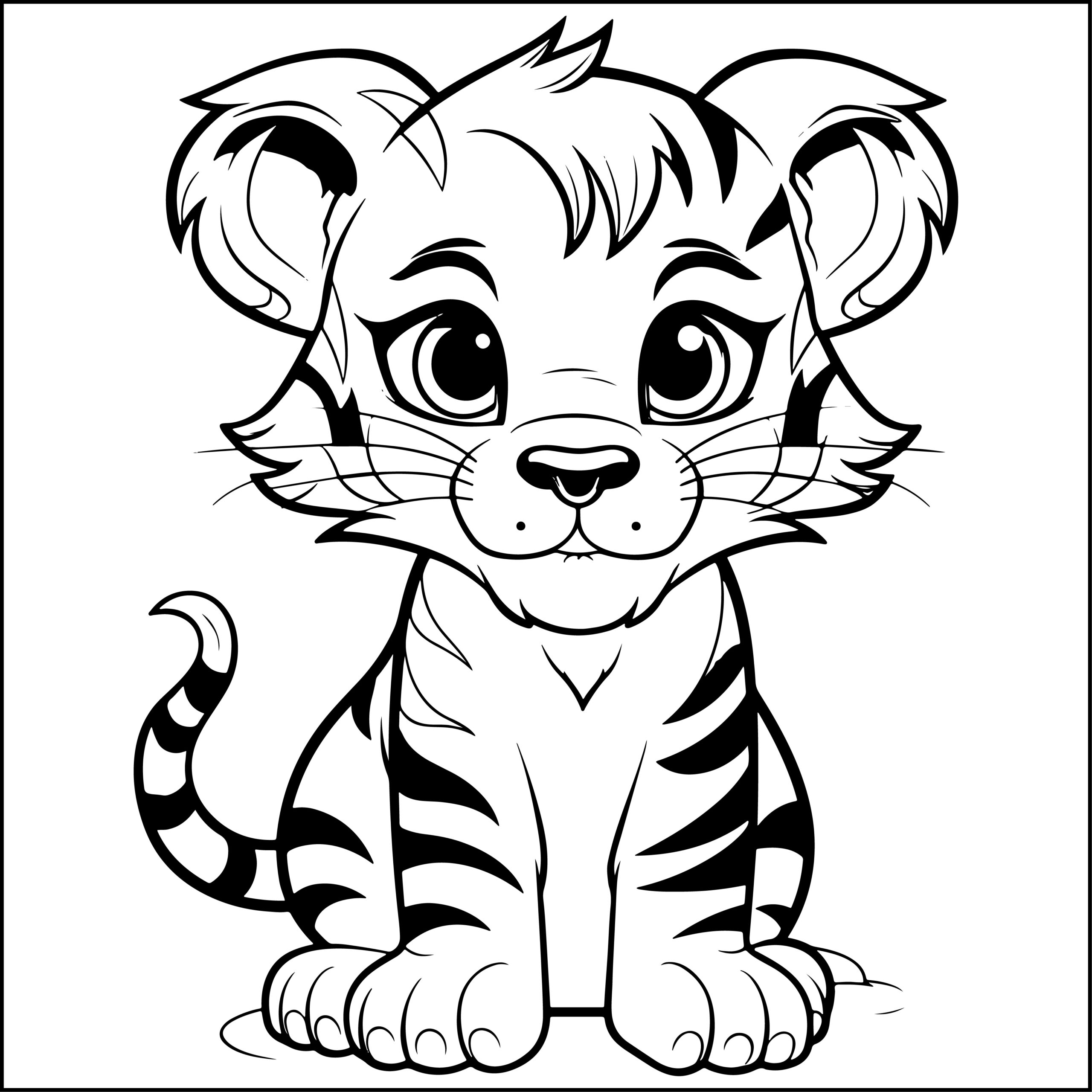 Cute tiger coloring book for girlsboysbig and simple baby tiger coloring pages made by teachers