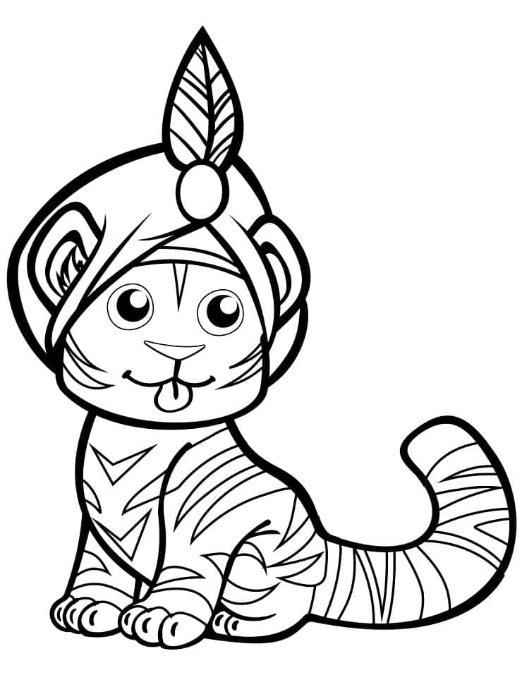Adorable tiger cub coloring page